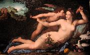 Alessandro Allori Venus disarming Cupid oil